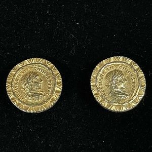 Vintage Alva Museum Smithsonian Renaissance Coin Etruscan Clip on earrings